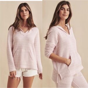 Faherty Whitewater Hoodie Pink Cotton Blend Pullover Texture Knit - XL